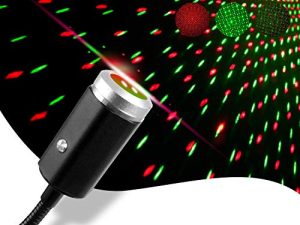 USB Star Projection Night Light ، 3 ألوان ، 7 أوضاع إضاءة ، إضاءة داخلية لسقف السيارة من Aevdor ، ديكورات إضاءة ليلية USB رومانسية محمولة لغرفة النوم وحفلات السيارة - التوصيل والتشغيل (أخضر وأحمر)