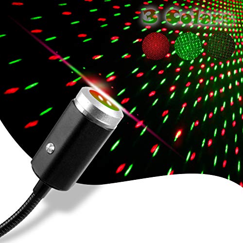 USB Star Projection Night Light ، 3 ألوان ، 7 أوضاع إضاءة ، إضاءة داخلية لسقف السيارة من Aevdor ، ديكورات إضاءة ليلية USB رومانسية محمولة لغرفة النوم وحفلات السيارة - التوصيل والتشغيل (أخضر وأحمر) USB Star Projection Night Light ، 3 ألوان ، 7 أوضاع إضاءة ، إضاءة داخلية لسقف السيارة من Aevdor ، ديكورات إضاءة ليلية USB رومانسية محمولة لغرفة النوم وحفلات السيارة - التوصيل والتشغيل (أخضر وأحمر)