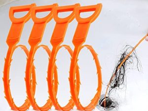 Vastar 4 عبوات 19.6 بوصة أداة تنظيف لإزالة السدادة من شعر الأفعى لتصريف الشعر (4 عبوات 19.6 بوصة)