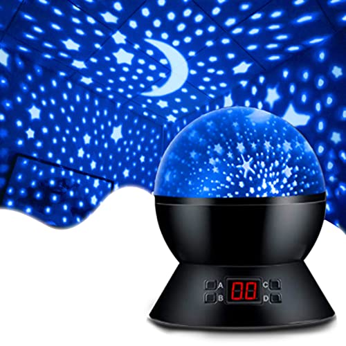 MOKOQI Star Projector Night Lights for Kids with Timer ، ألعاب للأولاد بعمر 2-5-14 سنة ، أضواء غرفة الأولاد تتوهج في الظلام على شكل قمر النجوم للطفل ينام بهدوء ، هدايا عيد ميلاد للأولاد - أسود MOKOQI Star Projector Night Lights for Kids with Timer ، ألعاب للأولاد بعمر 2-5-14 سنة ، أضواء غرفة الأولاد تتوهج في الظلام على شكل قمر النجوم للطفل ينام بهدوء ، هدايا عيد ميلاد للأولاد - أسود