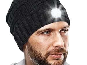 قبعة صغيرة LED مع أضواء ، هدايا للرجال والنساء ، حشوات تخزين للرجال ، أفكار هدايا أعياد الميلاد لأب وزوجته ، والمراهقين والبالغين ، غطاء دافئ ناعم مع مصباح أمامي للصيد والتخييم والمشي