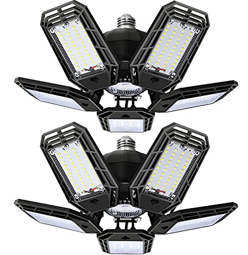 suyncyi 2 Pack LED Garage Light ، 150W Ultra Bright LED Shop Light مع 5 لوحات قابلة للتعديل ، 15000LM 6500K E26 / E27 مصابيح سقف LED قابلة للتشوه للجراج ، ورشة العمل suyncyi 2 Pack LED Garage Light ، 150W Ultra Bright LED Shop Light مع 5 لوحات قابلة للتعديل ، 15000LM 6500K E26 / E27 مصابيح سقف LED قابلة للتشوه للجراج ، ورشة العمل