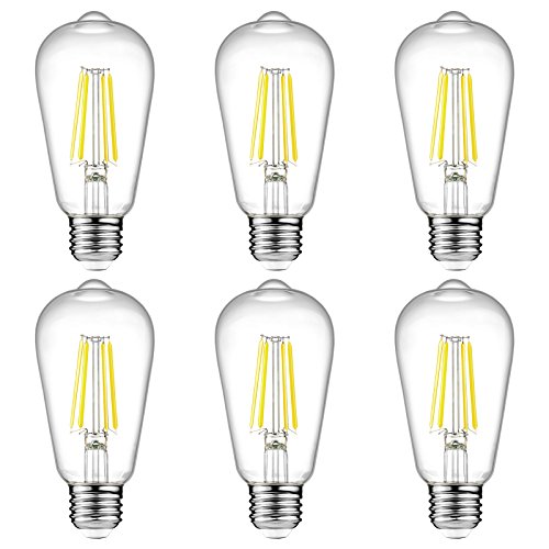 لمبات Ascher Vintage LED Edison ، 6 واط ، ما يعادل 60 واط ، إضاءة نهارية عالية السطوع الأبيض 4000 كيلو ، ST58 لمبات خيوط LED عتيقة مع 80+ CRI ، قاعدة E26 متوسطة ، غير قابلة للتعتيم ، زجاج شفاف ، عبوة من 6 لمبات Ascher Vintage LED Edison ، 6 واط ، ما يعادل 60 واط ، إضاءة نهارية عالية السطوع الأبيض 4000 كيلو ، ST58 لمبات خيوط LED عتيقة مع 80+ CRI ، قاعدة E26 متوسطة ، غير قابلة للتعتيم ، زجاج شفاف ، عبوة من 6