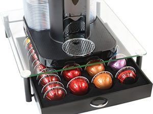 حامل درج تخزين من الزجاج المقوى من DecoBros للكبسولات من Nespresso Vertuoline