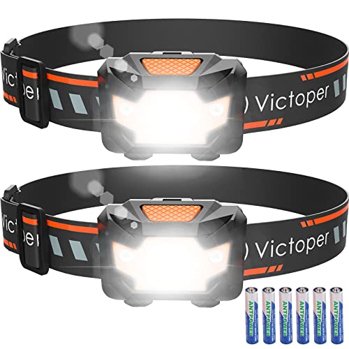 مجموعة من 2 مصابيح أمامية LED من Victoper ، مصباح أمامي خفيف الوزن ساطع 1100 لومن مع 4 أوضاع ، مصباح رأس IPX5 مقاوم للماء مع ضوء أحمر لتشغيل الصيد والتخييم والتنزه ، مصباح أمامي خارجي للكبار والأطفال مجموعة من 2 مصابيح أمامية LED من Victoper ، مصباح أمامي خفيف الوزن ساطع 1100 لومن مع 4 أوضاع ، مصباح رأس IPX5 مقاوم للماء مع ضوء أحمر لتشغيل الصيد والتخييم والتنزه ، مصباح أمامي خارجي للكبار والأطفال