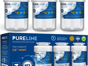 PURELINE MWF GE Smart Water البديلة فلتر MWF ، لفلتر مياه الثلاجة GE MWF و MWFP ، MWFA ، MWFAP ، MWFINT ، GWF ، GWFA ، HWF ، HWFA ، GSE25GSHECSS ، 197D6321P006 (3 عبوات)
