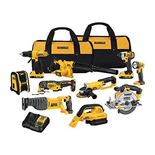 DEWALT 20V MAX Power Tool Combo Kit ، 10-Tool Cordless Power Tool Set مع بطاريتين وشاحن (DCK1020D2) DEWALT 20V MAX Power Tool Combo Kit ، 10-Tool Cordless Power Tool Set مع بطاريتين وشاحن (DCK1020D2)