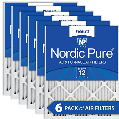 Nordic Pure 16x20x1 MERV 12 مطوي فلاتر هواء فرن التيار المتردد 6 عبوات Nordic Pure 16x20x1 MERV 12 مطوي فلاتر هواء فرن التيار المتردد 6 عبوات