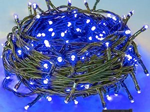 أضواء سلسلة YIQU قابلة للتمديد 82FT 200 LED زرقاء للكريسماس للأماكن الخارجية / الداخلية ، 8 أوضاع إضاءة متصلة بسلسلة أضواء لغرفة النوم وديكور غرفة الحديقة وشجرة الفناء (أزرق)