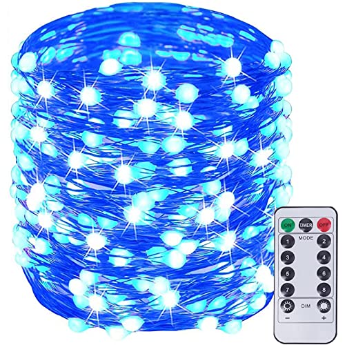 SANJICHA 66Ft 200LED Fairy Lights في الهواء الطلق / داخلي ، أضواء خرافية فائقة السطوع مع جهاز تحكم عن بعد ، سلك نحاسي مقاوم للماء 8 أوضاع أضواء لعيد الميلاد وحفلات الزفاف وحفلات الزفاف (أزرق) SANJICHA 66Ft 200LED Fairy Lights في الهواء الطلق / داخلي ، أضواء خرافية فائقة السطوع مع جهاز تحكم عن بعد ، سلك نحاسي مقاوم للماء 8 أوضاع أضواء لعيد الميلاد وحفلات الزفاف وحفلات الزفاف (أزرق)